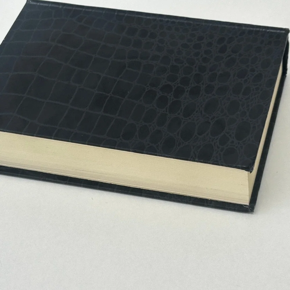 Fiorentina Italy Black Croc Embossed Leather Journal Unlined Hardcover Notebook